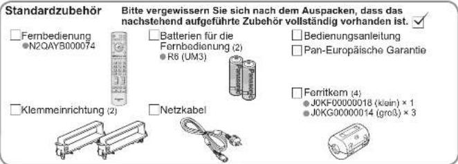 PANASONIC TH-65PX600 - Mitgeliefertes Zubehör / Sonderzubehör - 1