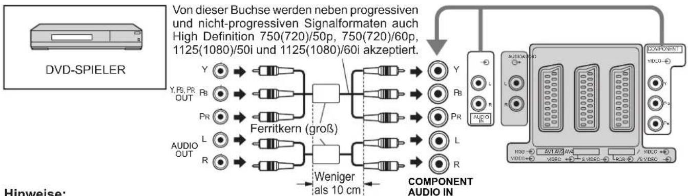PANASONIC TH-65PV500 - Anschluss an die Component-Video-Eingänge - 1
