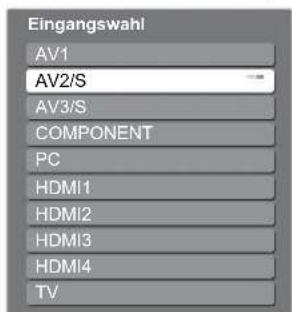 PANASONIC TH-58PY800 - Zeigen Sie das Eingangswahl-Menü an. - 2