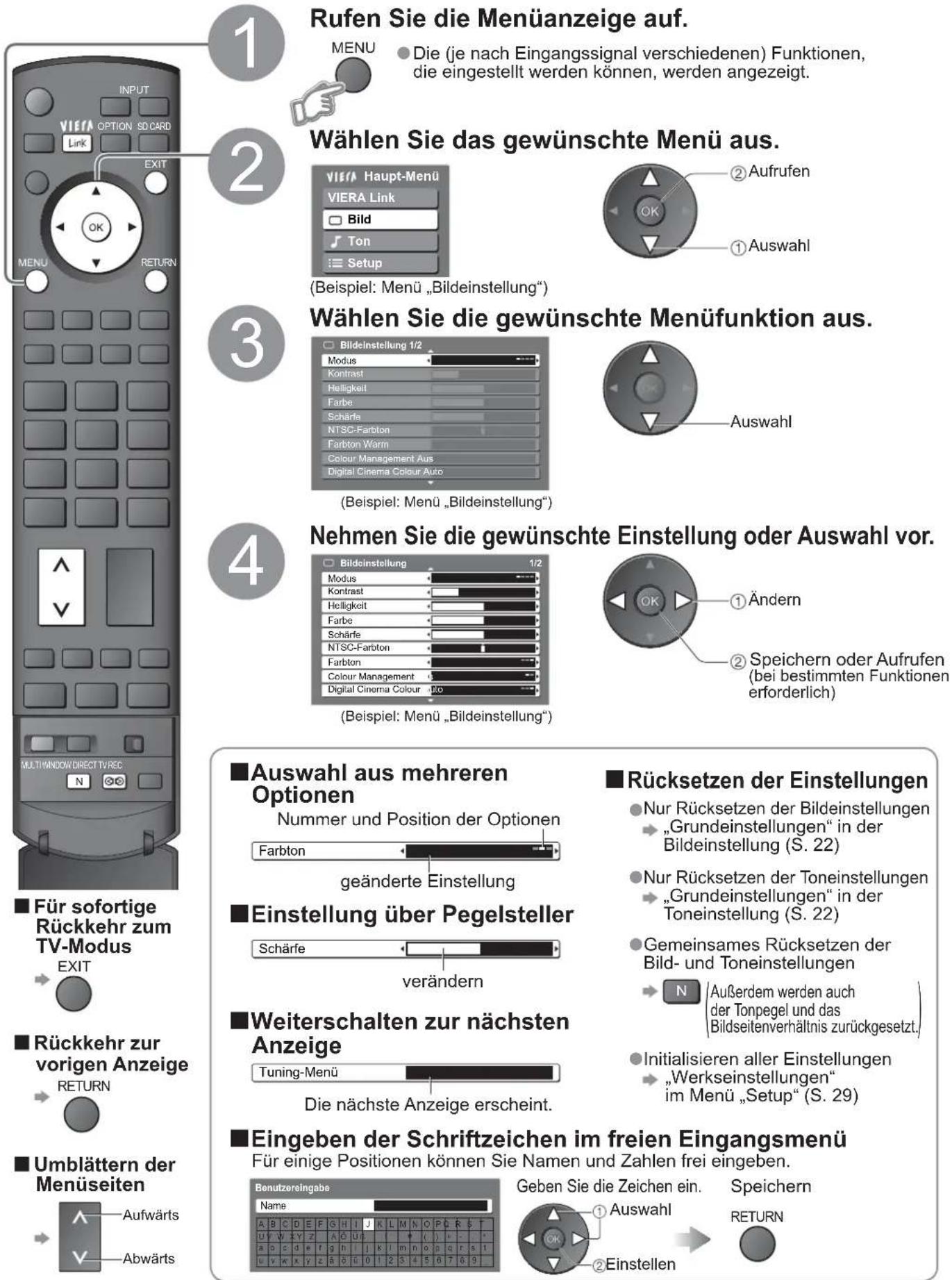 PANASONIC TH-58PY800 - Gebrauch der Menüfunktionen - 1