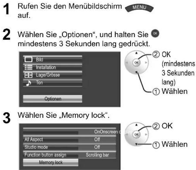 PANASONIC TH-50VX100 - Sperren von Profilen - 1