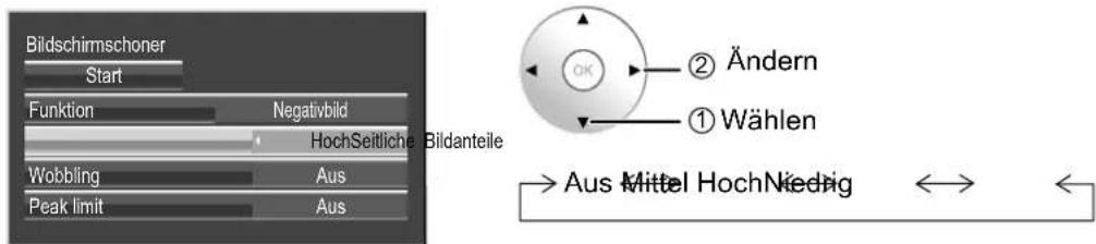PANASONIC TH-50VX100 - Einstellung der seitlichen Bildanteile - 2