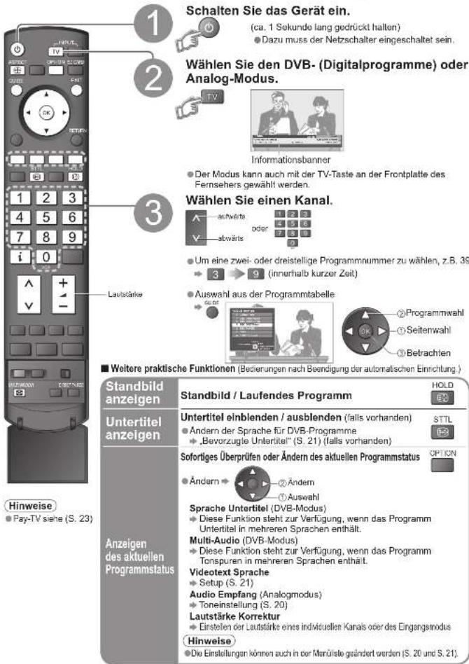 PANASONIC TH-42PX70 - Betrachten von Fernsehprogrammen - 1