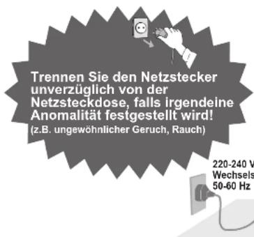 PANASONIC TH-42PV60 - Handhabung von Netzstecker und Netzkabel - 1
