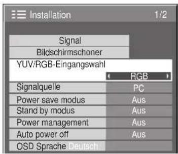 PANASONIC TH42PH11 - Wahl von YUV/RGB IN Signalen - 3