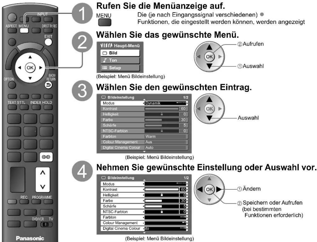 PANASONIC TX-P65V10 - Gebrauch der Menüfunktionen - 1