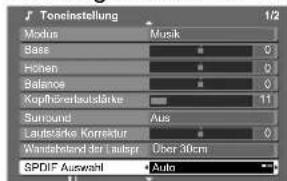PANASONIC TX-P65V10 - Toneinstellungen - 8