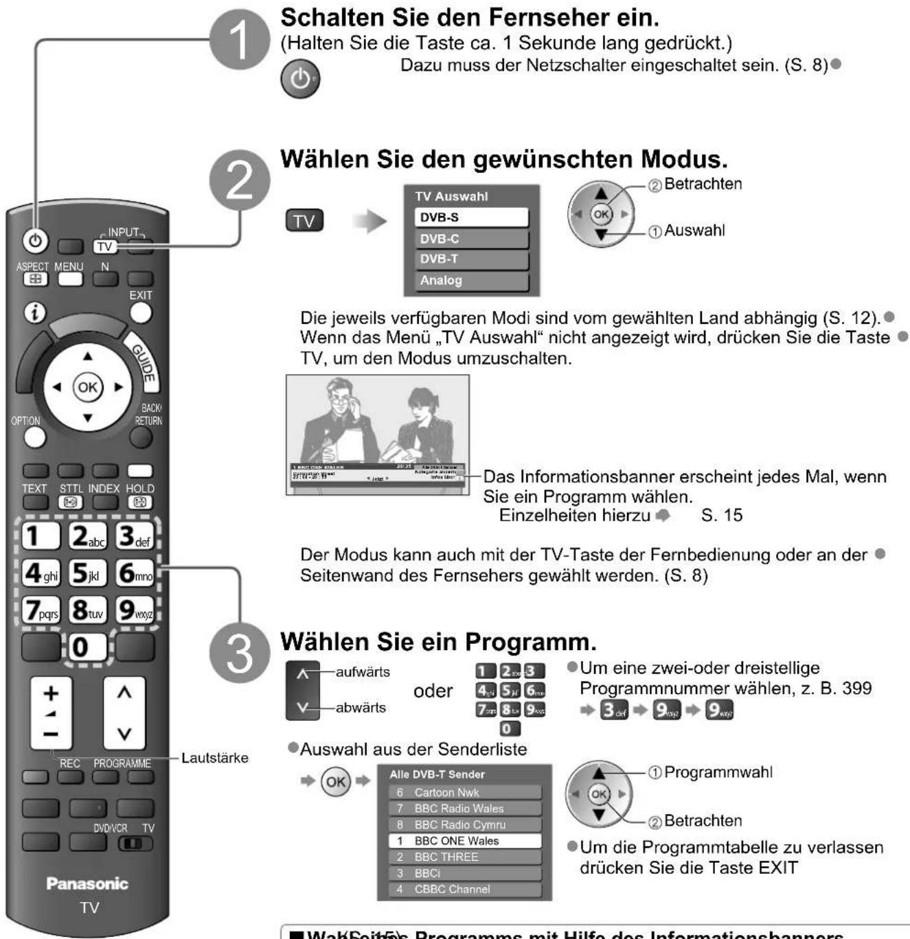 PANASONIC TX-P65V10 - Betrachten von Fernsehprogrammen - 1