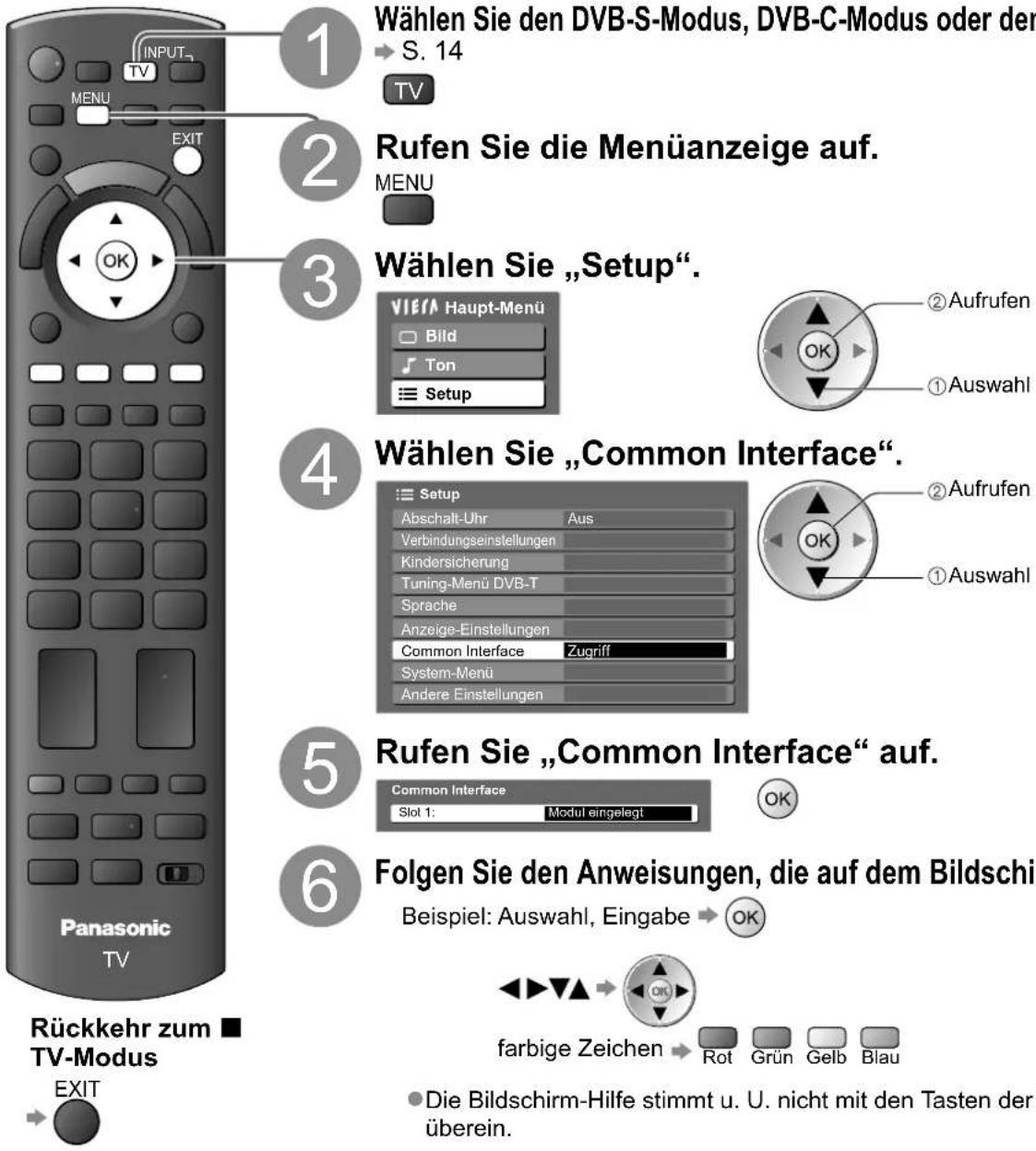 PANASONIC TX-P58V10 - Setzen Sie das CI-Modul (separat erhältlich) in den CI-Steckplatz ein. - 1