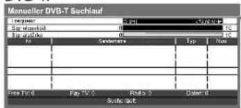 PANASONIC TX-P58V10 - Manuelles Einstellen des DVB-Programms Manueller Suchlauf - 8