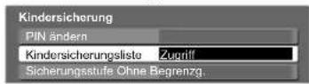 PANASONIC TX-P58V10 - ② Wählen Sie „Kindersicherungsliste“. - 1