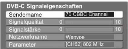 PANASONIC TX-P46Z1E - DVB-Signal überprüfen Signaleigenschaften - 3