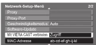 PANASONIC TX-P46Z1E - ③ Wählen Sie „Mit VIERA CAST verbinden“ aus und testen Sie die Verbindung - 1