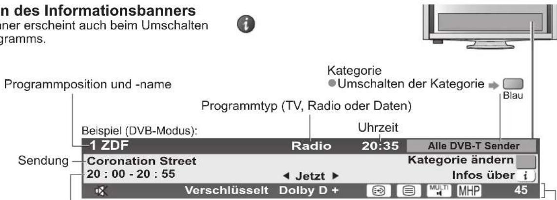 PANASONIC TX-P46Z1E - Anzeigen des Informationsbanners - 2