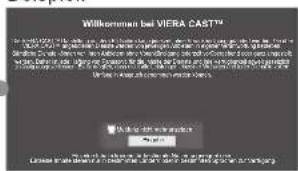 PANASONIC TX-P46Z1E - Zugriff auf VIERA CAST. - 2
