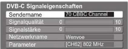 PANASONIC TX-P46Z11 - DVB-Signal überprüfen Signaleigenschaften - 3