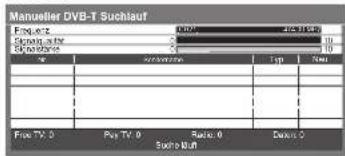 PANASONIC TX-P42U10E - Manuelles Einstellen eines DVB-Programms Manueller Suchlauf - 5