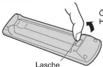 PANASONIC TX-P42U10E - Einlegen / Entfernen der Batterien der Fernbedienung - 1