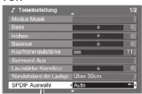 PANASONIC TX-P42U10E - Toneinstellungen - 9
