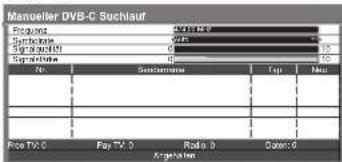 PANASONIC TX-P42U10E - Manuelles Einstellen eines DVB-Programms Manueller Suchlauf - 1