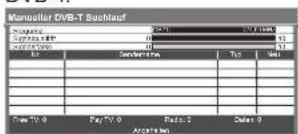 PANASONIC TX-P42S20 - Manuelles Einstellen des DVB-Programms Manueller Suchlauf - 3