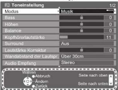 PANASONIC TX-P42S20 - Bildschirm-Hilfe – Anleitungsfeld - 1