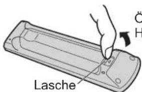 PANASONIC TX-P42S20 - Einlegen / Entfernen der Batterien der Fernbedienung - 1