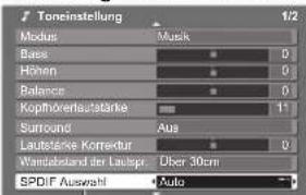 PANASONIC TX-P42GA11 - Toneinstellungen - 9