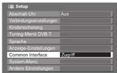 PANASONIC TX-P42GA11 - Wählen Sie „Common Interface“. - 1