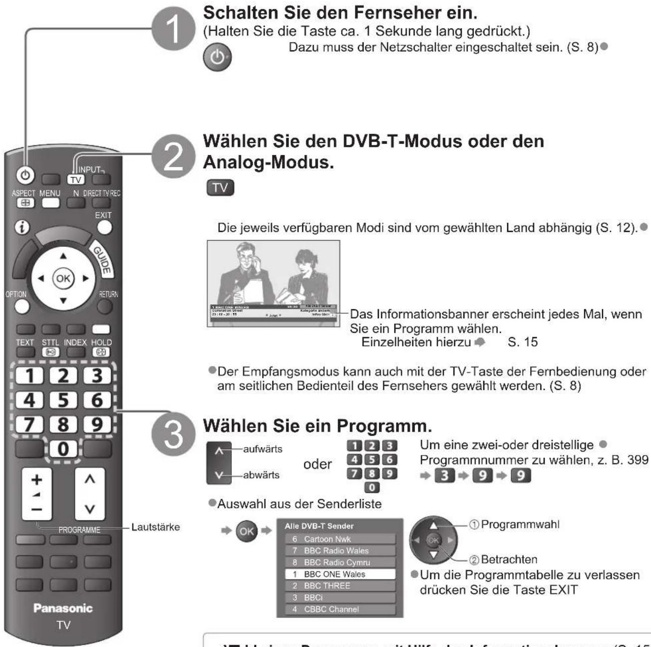 PANASONIC TX-P42C10E - Betrachten von Fernsehprogrammen - 1