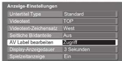 PANASONIC TX-P42C10ES - Wählen Sie „AV Label bearbeiten“. - 1