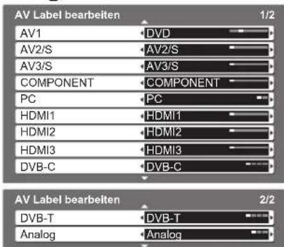 PANASONIC TX-P37X10Y - Wählen Sie eine Eingangsbuchse, und nehmen Sie die gewünschte Einstellung vor. - 1