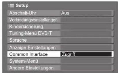PANASONIC TX-P37X10Y - Wählen Sie „Common Interface“. - 1