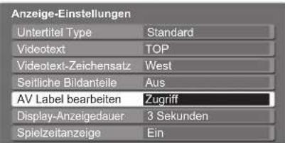 PANASONIC TX-P37X10Y - Wahlen Sie „AV Label bearbeiten“. - 1