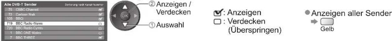 PANASONIC TX-P37C10ES - Überspringen unerwünschter DVB-Sender, Bearbeiten von DVB-Sendern Senderliste - 1