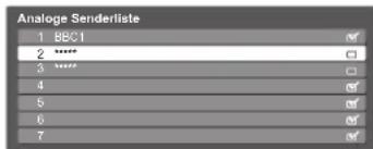 PANASONIC TX-P37X10E - Sie können unerwünschte analoge Sender überspringen und analoge Sender bearbeiten Senderliste - 1