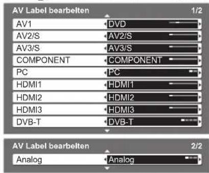 PANASONIC TX-P37X10E - Wählen Sie eine Eingangsbuchse, und nehmen Sie die gewünschte Einstellung vor. - 1