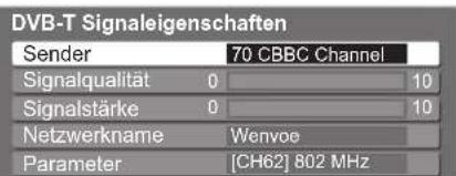 PANASONIC TX-P37X10E - DVB-Signal überprüfen Signaleigenschaften - 2