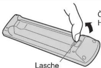 PANASONIC TX-P37X10E - Einlegen / Entfernen der Batterien der Fernbedienung - 1