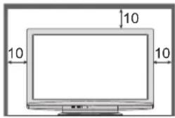 PANASONIC TX-P37X10E - Für einen zur Wärmeabfuhr ausreichenden Freiraum im Umfeld des Gerätes sorgen Mindestabstand - 1