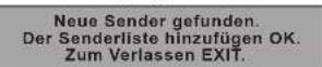 PANASONIC TX-P37X10E - Benachrichtigung anzeigen Neue Sender melden - 1