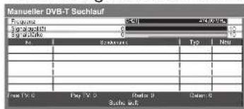 PANASONIC TX-P37X10E - Manuelles Einstellen eines DVB-Programms Manueller Suchlauf - 1