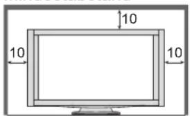PANASONIC TX-P54Z11 - ■ Richten Sie wegen der Wärmeabstrahlung um den Fernseher herum einen ausreichenden Freiraum ein. Mindestabstand - 1