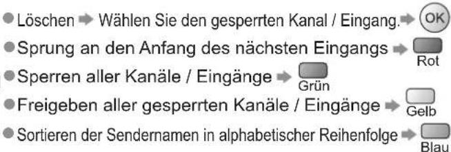 PANASONIC TX-P54Z11 - Sperren von Programmplätzen Kindersicherung - 7