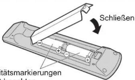 PANASONIC TX-P42G15E - Einlegen / Entfernen der Batterien der Fernbedienung - 2