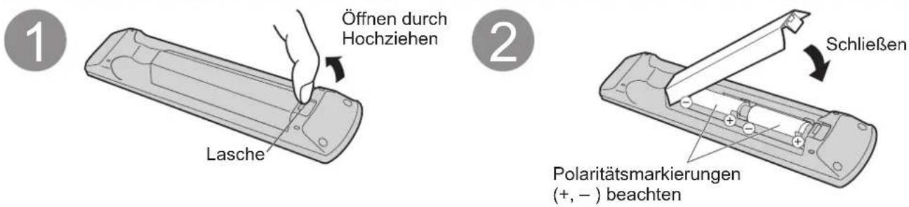PANASONIC TX-L37V10 - Einlegen / Entfernen der Batterien der Fernbedienung - 1