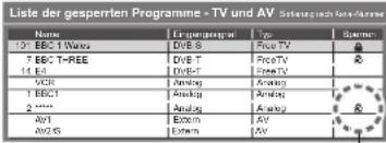 PANASONIC TX-L37V10 - ③ Wählen Sie den zu sperrenden Kanal / Eingang - 1