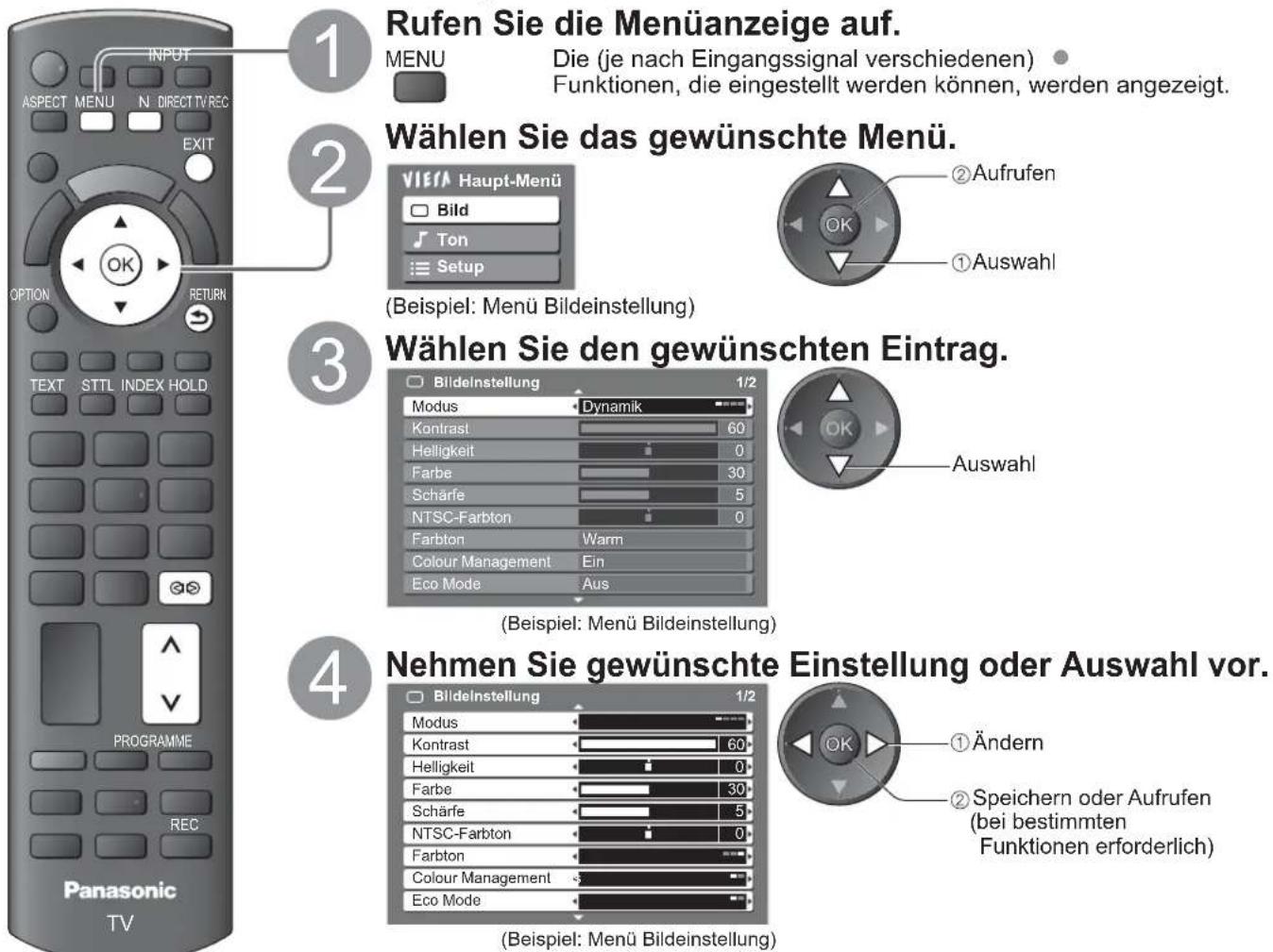 PANASONIC TX-L37U10 - Gebrauch der Menüfunktionen - 1