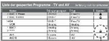 PANASONIC TX-L37U10 - Sperren von Programmplätzen Kindersicherung - 5