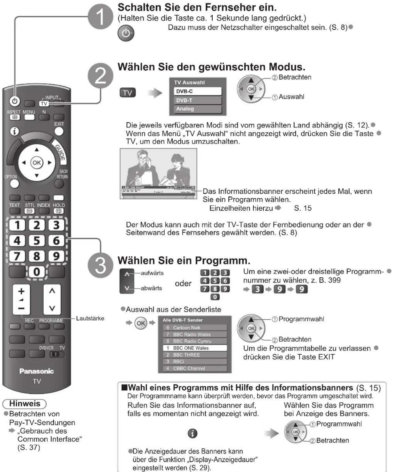 PANASONIC TX-L37GA11 - Betrachten von Fernsehprogrammen - 1